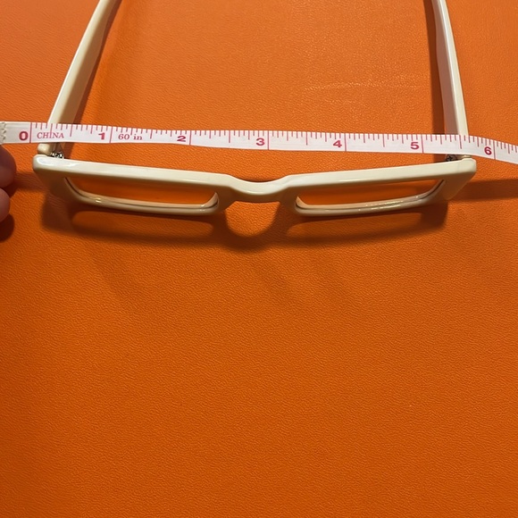 Rectangular Beige Cream Sunglasses - Picture 6 of 6